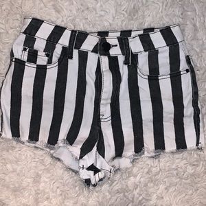 Urban Outfiters | Black & White Striped Shorts